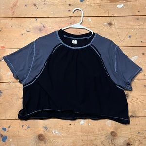Black and blue crop top